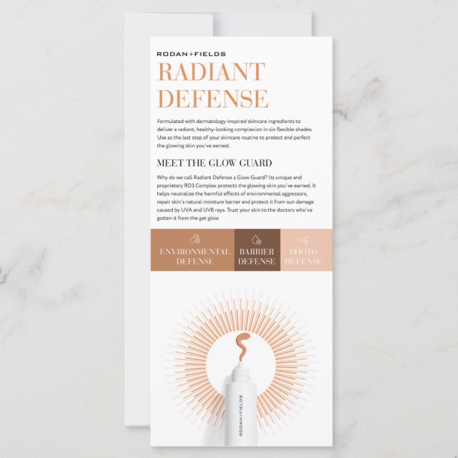 Volante de defensa radiante Rodan and Fields (Anverso)