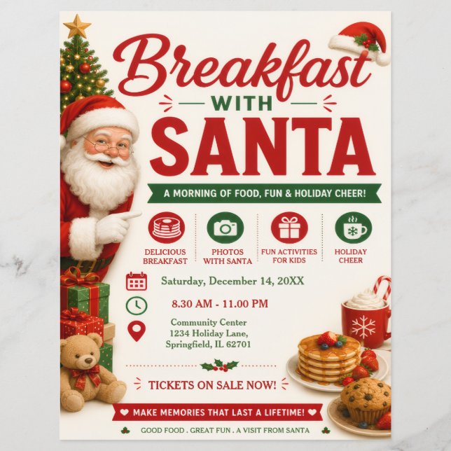 Volante de Desayuno con Santa (Frente)