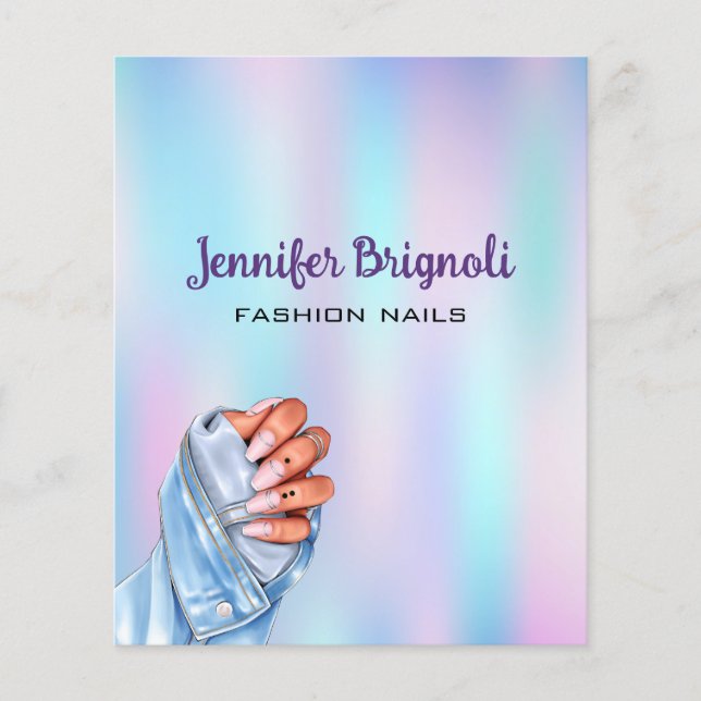Volante de diseño de artista de maquillaje de uñas (Frente)