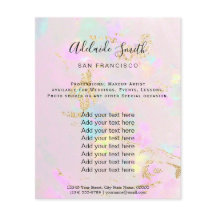 volante de diseño de fotos opales rosadas