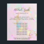 volante de diseño de fotos opales rosadas<br><div class="desc">volante de artista profesional de maquillaje en salón de belleza</div>