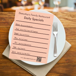 Volante de Especiales Diarios de Restaurante con C