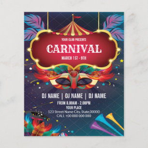 Volante de evento de carnaval