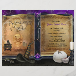 Volante de evento de fiesta de Halloween del libro