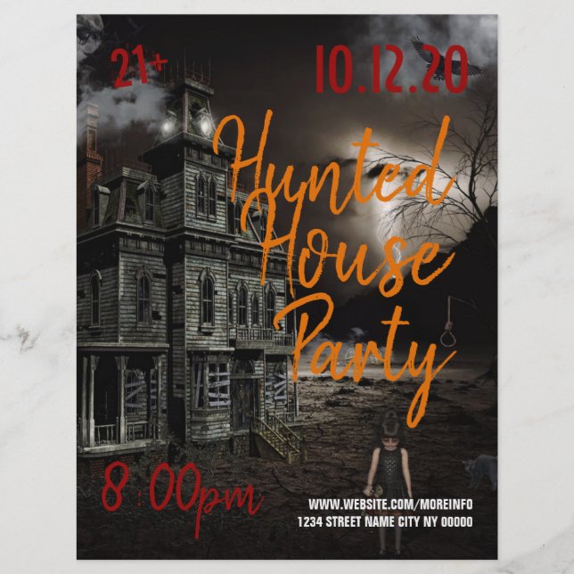 Volante de evento de fiesta de Halloween en casa e (Frente)