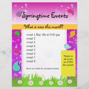 Volante de evento de primavera colorido con paisle