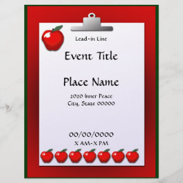 Volante de eventos Apple para profesor de escuela