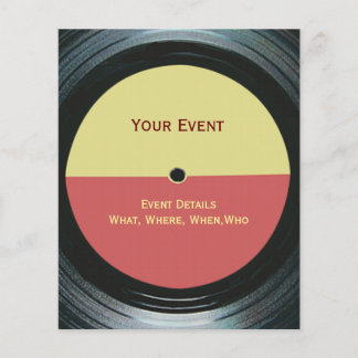 Volante de eventos Black Vinyl Music Record Label