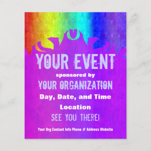 Volante de eventos de floración de arcoiris suave