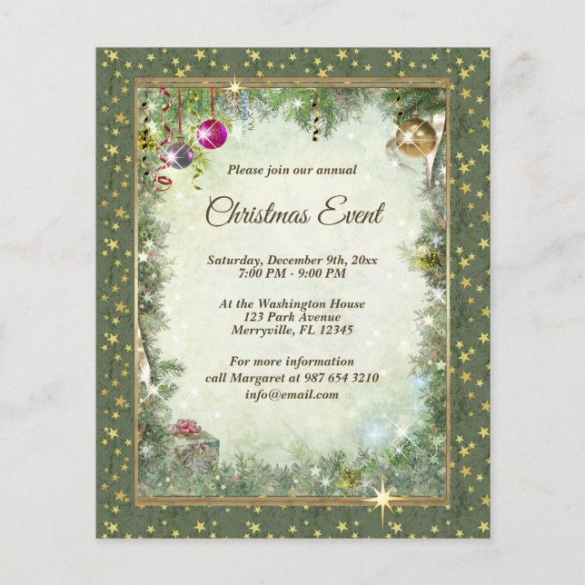 Volante de eventos de navidades con su texto (Frente)