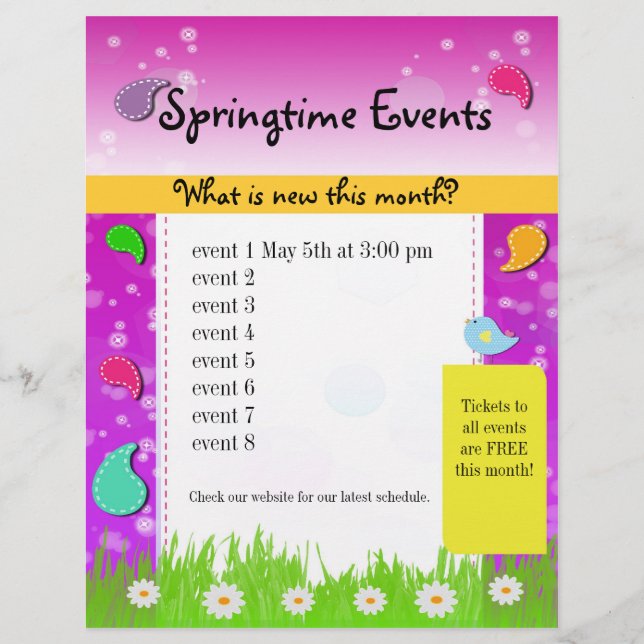 Volante de eventos Paisely Spring Springtime (Frente)
