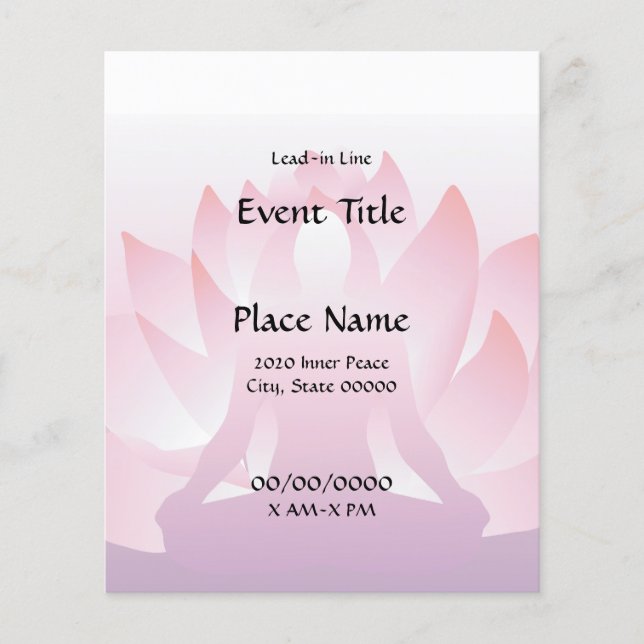 Volante de eventos pequeños de Yoga Lotus (Frente)
