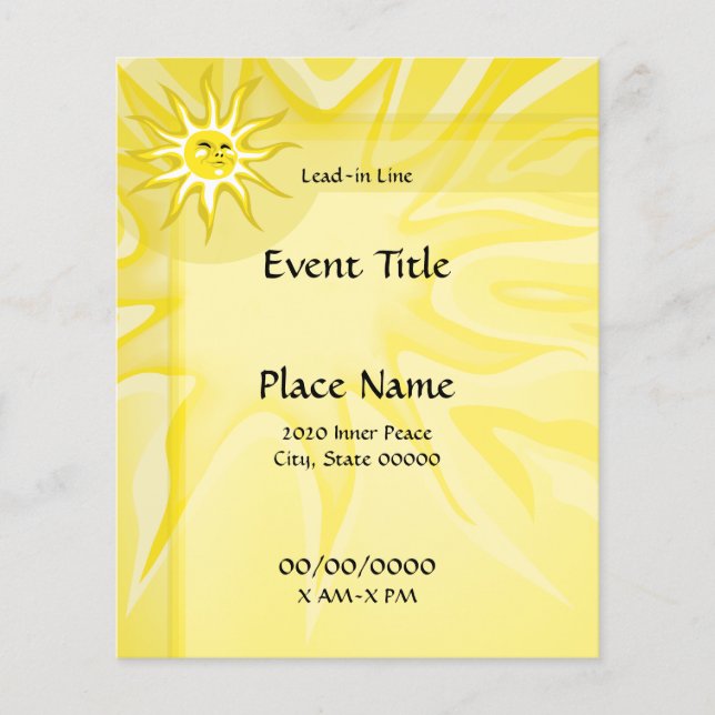 Volante de eventos pequeños Sunshine Summer (Frente)