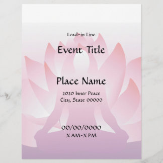 Volante de eventos Yoga Lotus 8.5 x 11