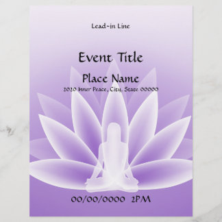 Volante de eventos Yoga Lotus Violet 11x8.5
