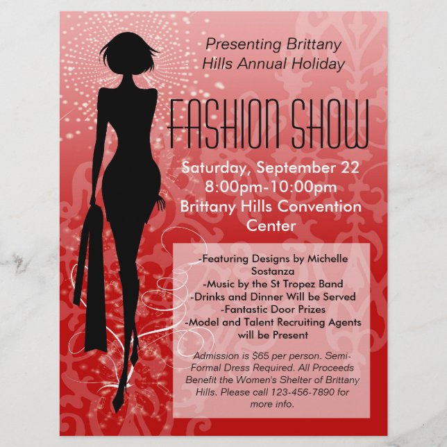 Volante De Fashion Show De Festividades, Swirl De  (Frente)