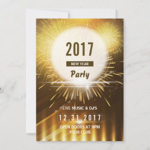 Volante de Fiesta de Año Nuevo Tarjeta NYE Eve 2