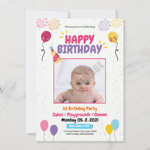Volante de fiesta de cumpleaños   Invitación