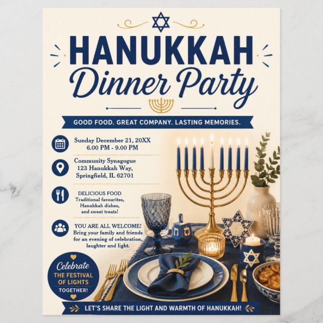 Volante de fiesta de Hanukkah (Frente)