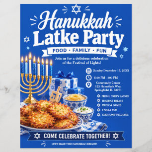 Volante de fiesta de latkes de Hanukkah