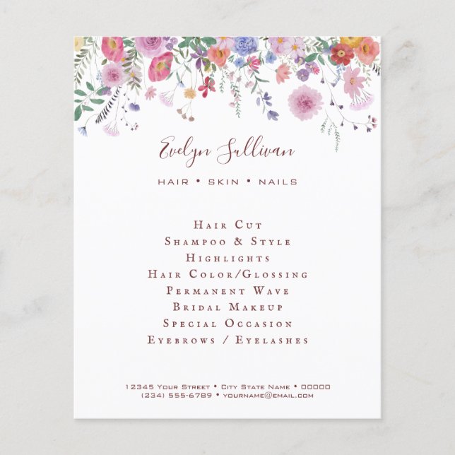 Volante de flores silvestres frescas (Frente)