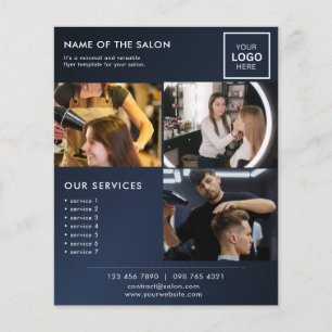 Volante de Foto de Marketing Azul Marino para Saló
