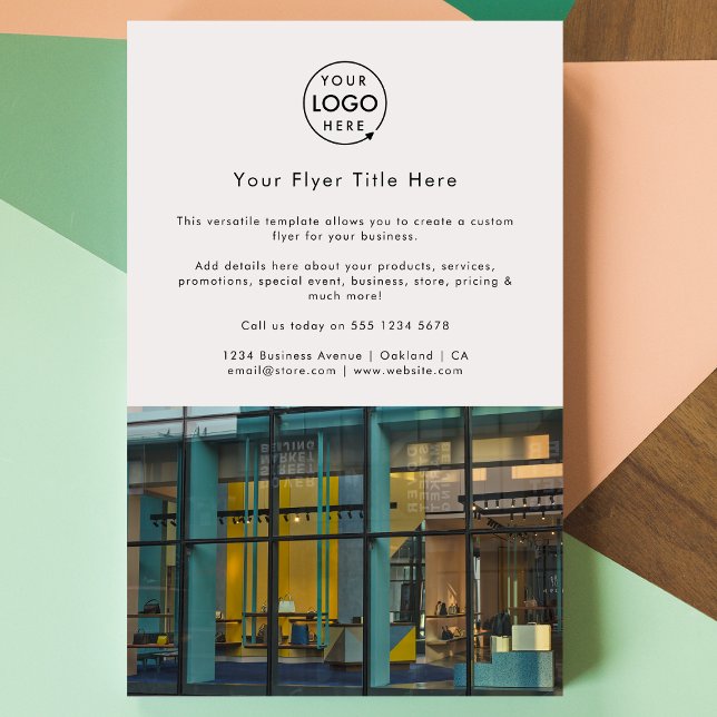 Volante de Foto Empresarial | Volantes de Anuncios (Upload your logo and photo for a polished professional marketing flyer)