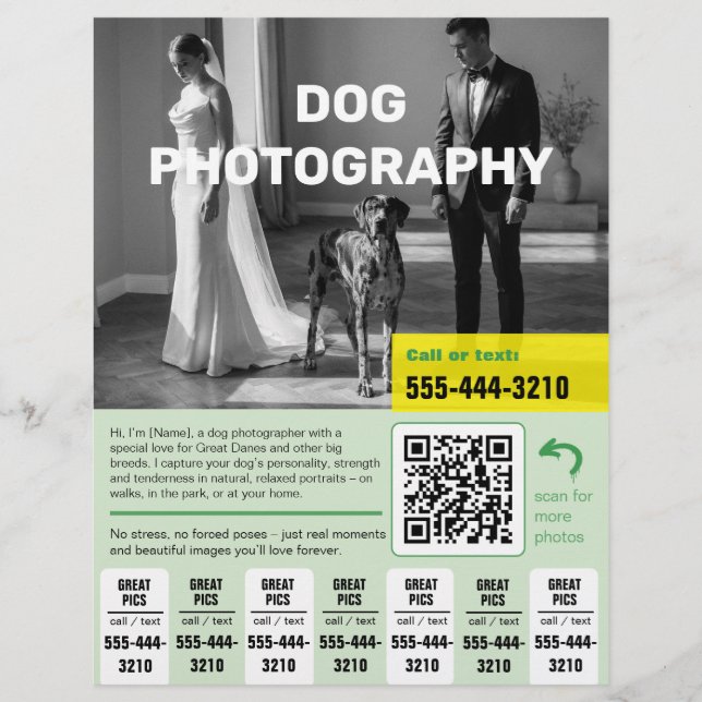 Volante de Fotógrafo de Perros  (Frente)