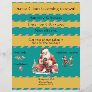 Volante de Fotos con Santa en el Centro Comercial