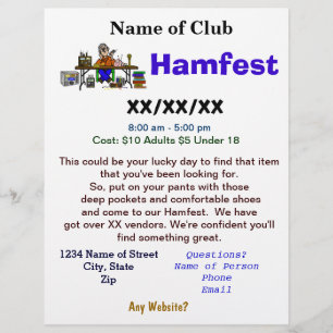 Volante de Hamfest de dos lados con el Personaliza