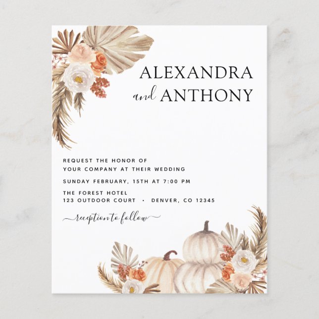 Volante de hierba Pampas de la Boda de otoño del p (Frente)