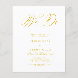 Volante de invitación a boda de presupuesto