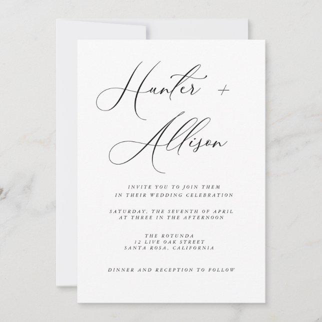 Volante de invitación a boda de presupuesto (Anverso)