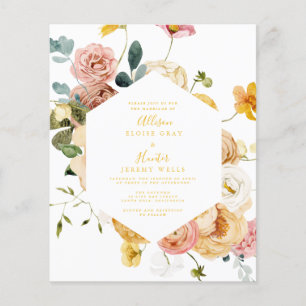 Volante de invitación a boda de presupuesto