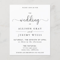 Volante de invitación a boda de presupuesto