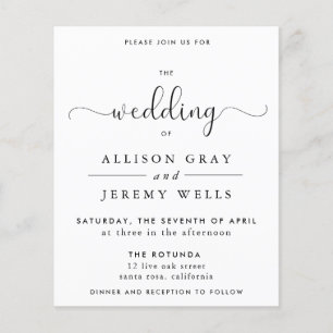 Volante de invitación a boda de presupuesto