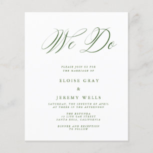 Volante de invitación a boda de presupuesto