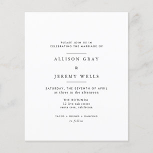 Volante de invitación a boda de presupuesto