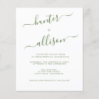 Volante de invitación a boda de presupuesto