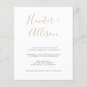 Volante de invitación a boda de presupuesto