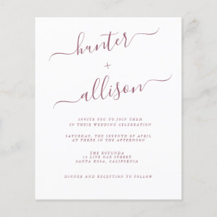 Volante de invitación a boda de presupuesto