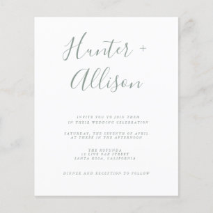 Volante de invitación a boda de presupuesto