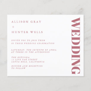 Volante de invitación a boda de presupuesto