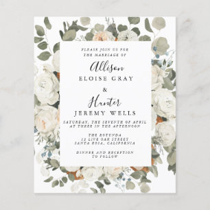 Volante de invitación a boda de presupuesto