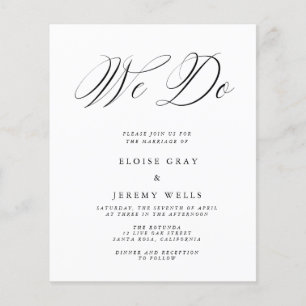 Volante de invitación a boda de presupuesto