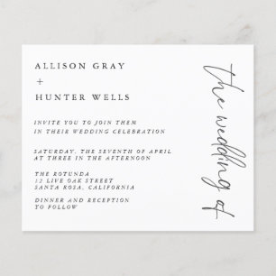 Volante de invitación a boda de presupuesto