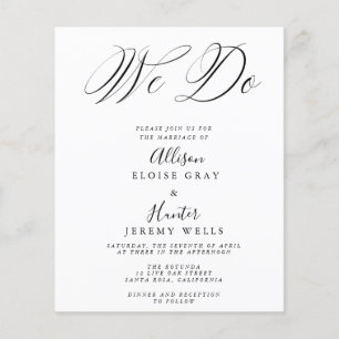 Volante de invitación a boda de presupuesto
