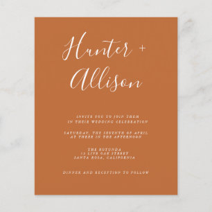 Volante de invitación a boda de terracota presupue
