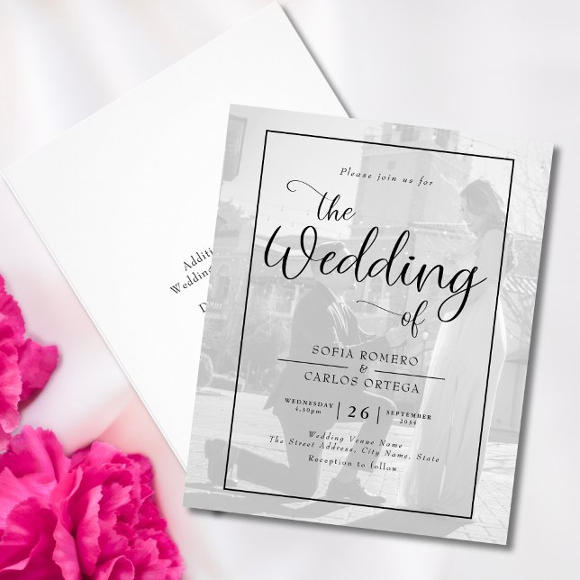 Volante de invitación a boda fotográfica con guión (Subido por el creador)