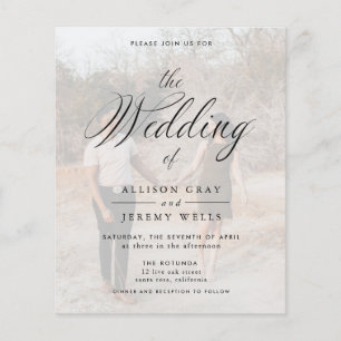 Volante de invitación a boda fotográfica de presup